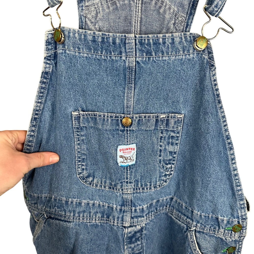 Pointer Brand Mens Denim Overalls Shorts Blue Carpenter Workwear Made in USA 38